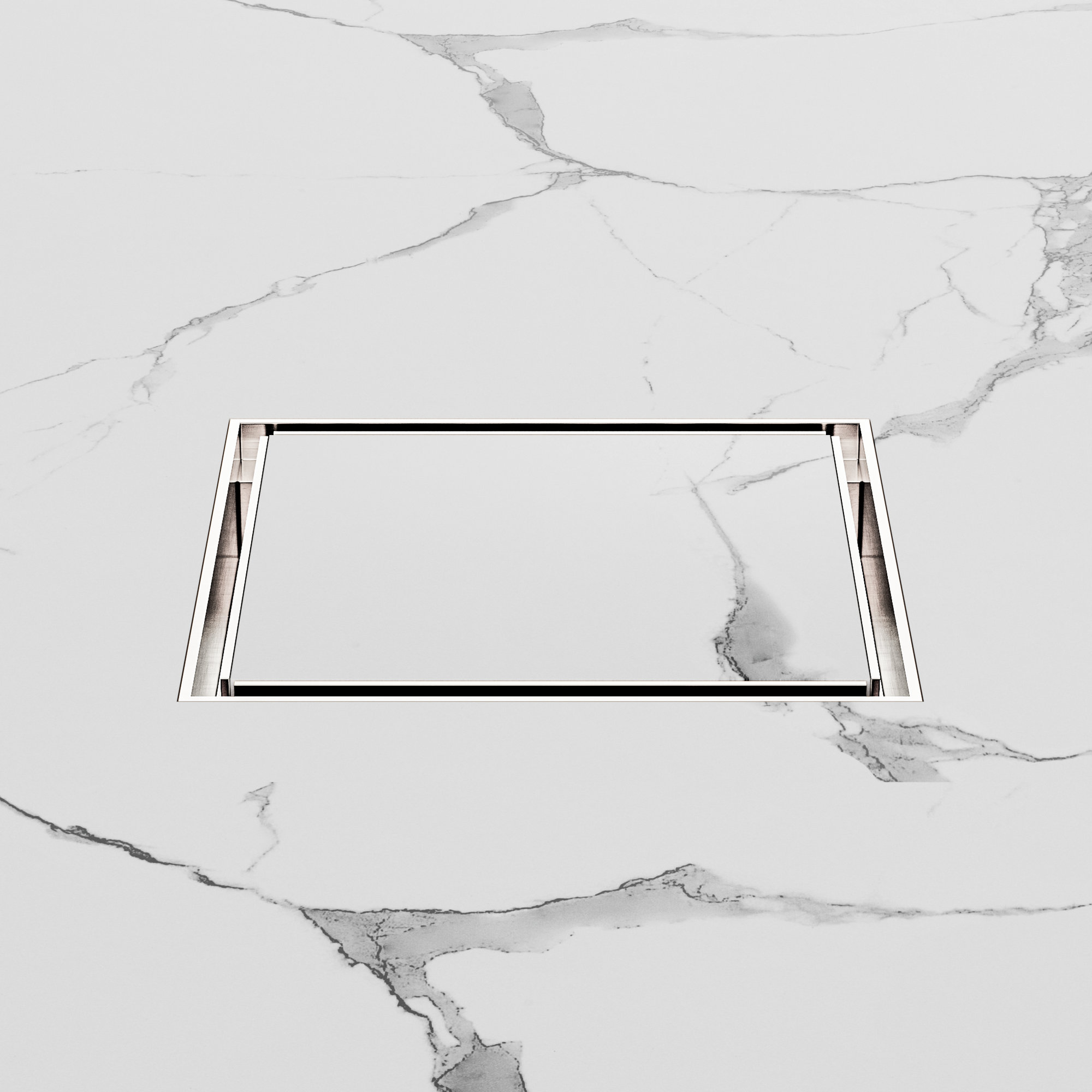 130mm Square Tile Insert Floor Waste 100mm Outlet Brushed Nickel