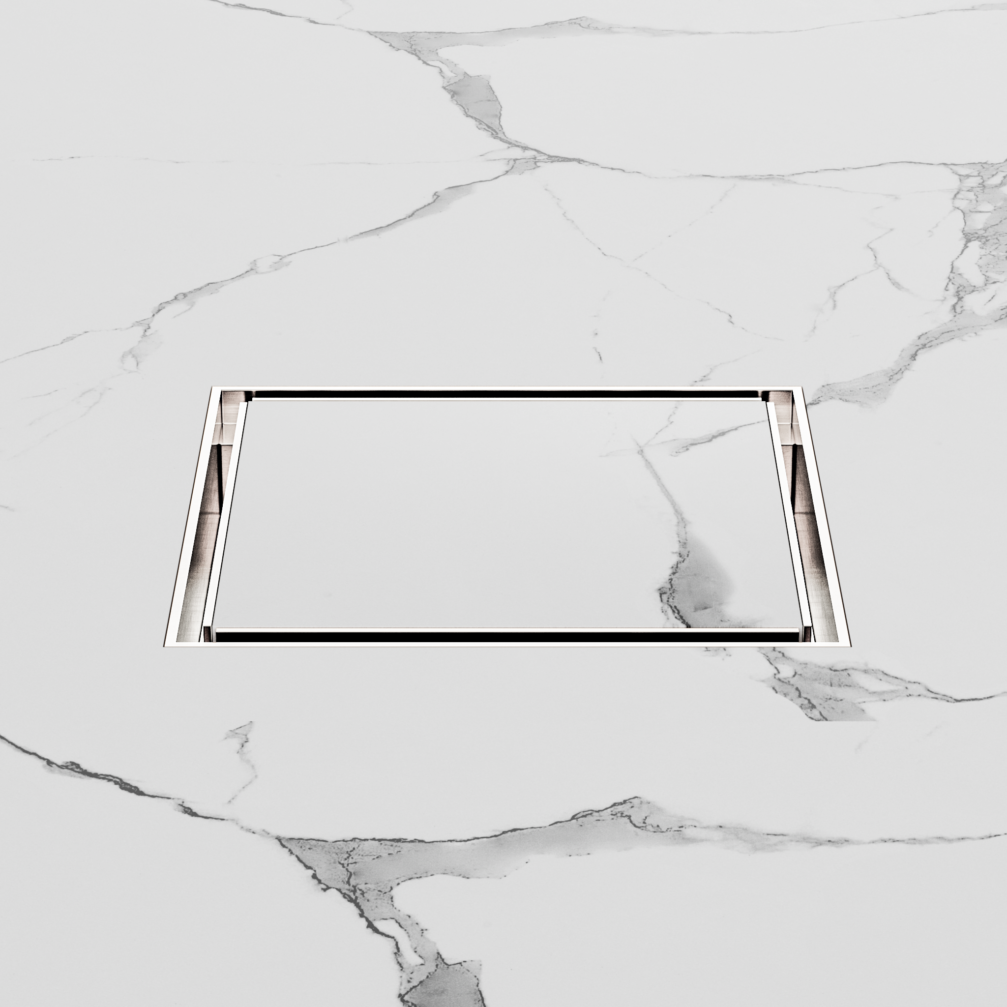 130mm Square Tile Insert Floor Waste 100mm Outlet Brushed Nickel