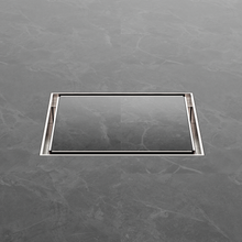 130mm Square Tile Insert Floor Waste 100mm Outlet Brushed Nickel