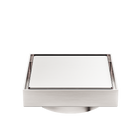130mm Square Tile Insert Floor Waste 100mm Outlet Brushed Nickel
