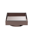 130mm Square Tile Insert Floor Waste 100mm Outlet Brushed Bronze