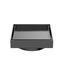 130mm Square Tile Insert Floor Waste 100mm Outlet Gun Metal