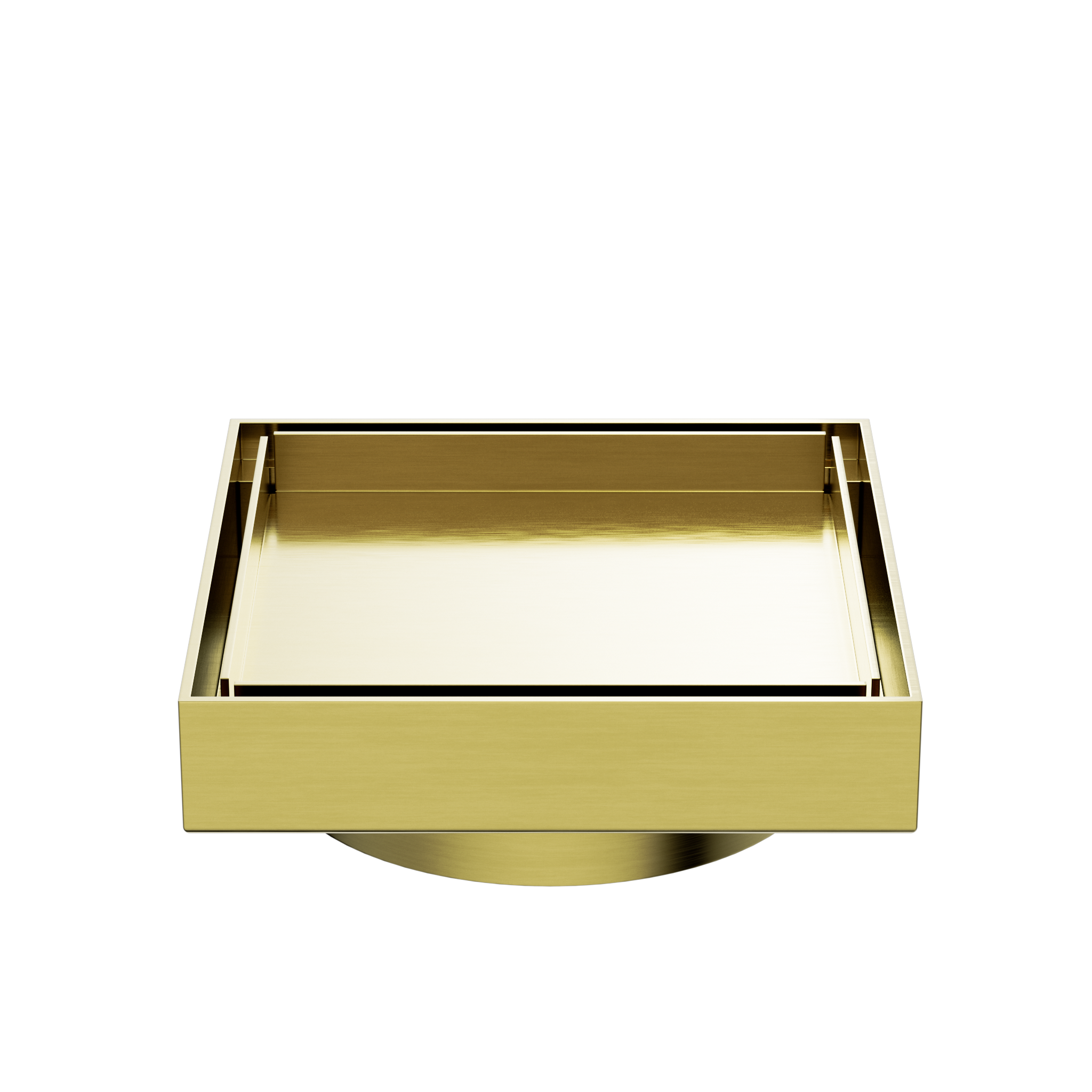 100mm Square Tile Insert Floor Waste 80mm Outlet Brushed Gold
