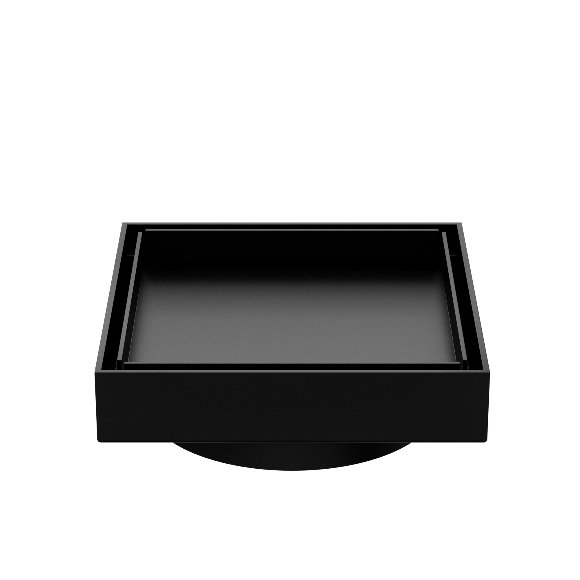 100mm Square Tile Insert Floor Waste 80mm Outlet Matte Black