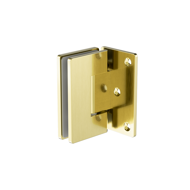 90 Degree Glass To Wall Shower Hinge 10mm Glass Brushed Gold