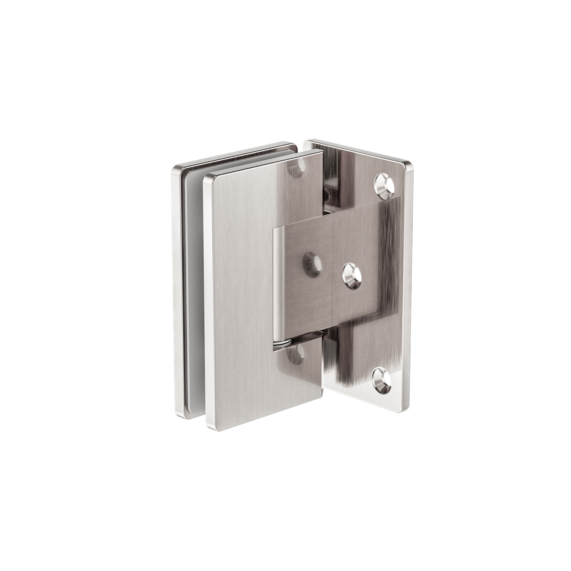 90 Degree Glass To Wall Shower Hinge 10mm Glass Brushed Nickel