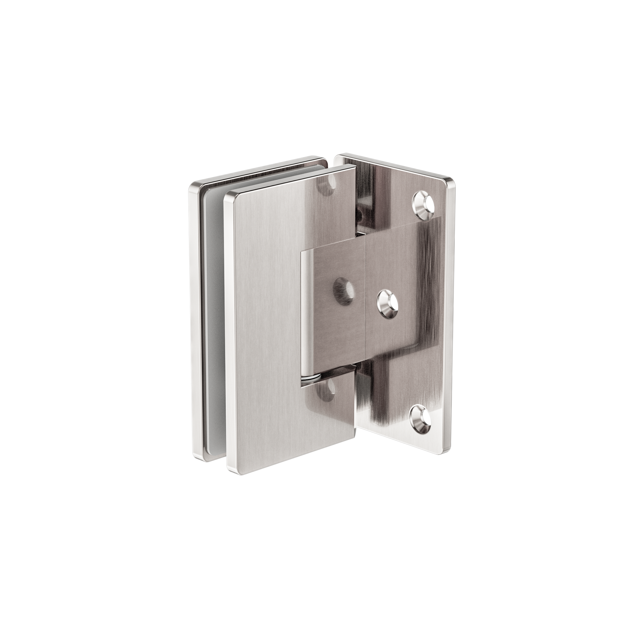 90 Degree Glass To Wall Shower Hinge 10mm Glass Brushed Nickel
