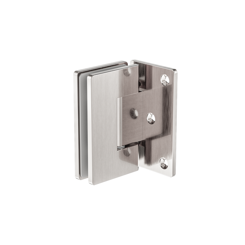90 Degree Glass To Wall Shower Hinge 10mm Glass Brushed Nickel
