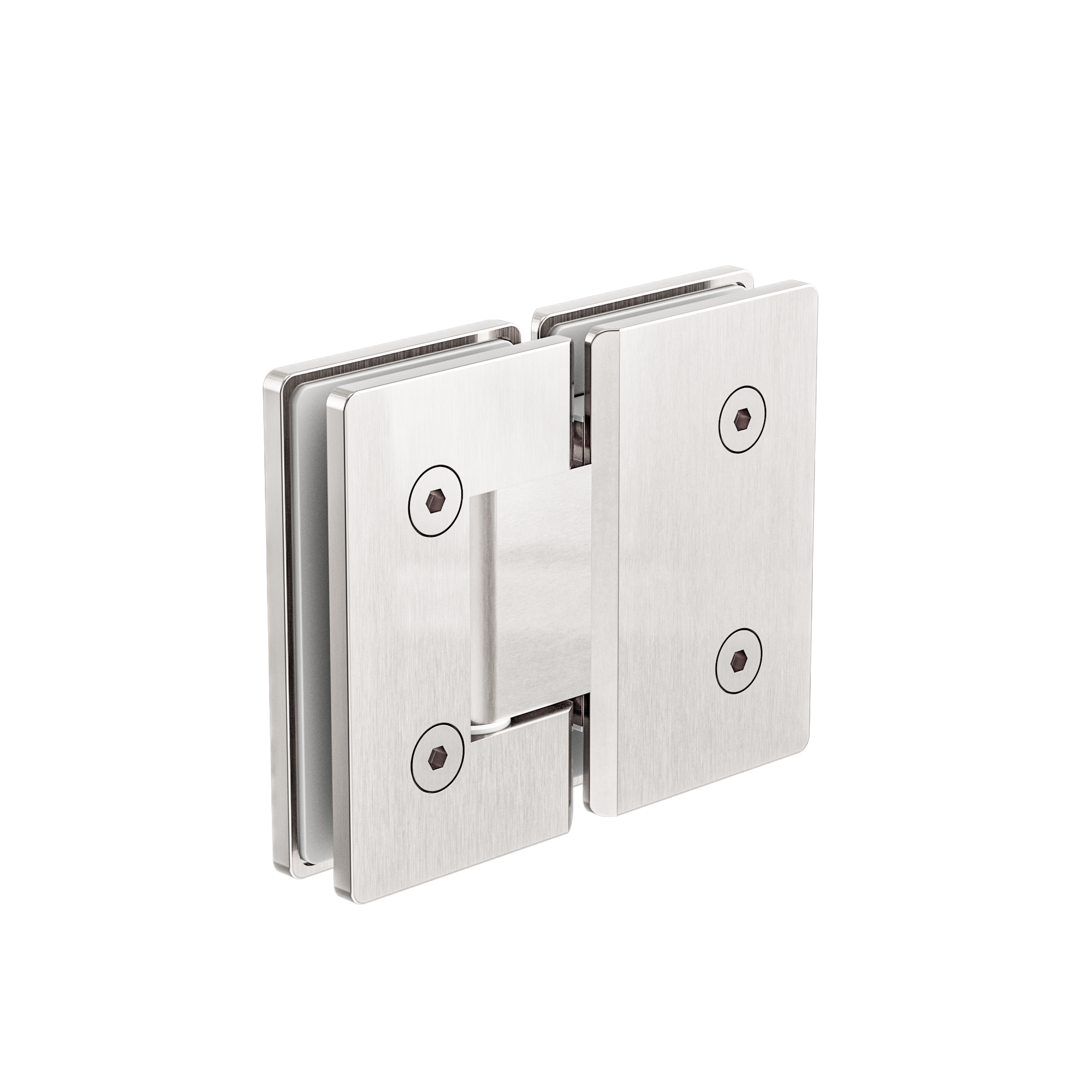 180 Degree Glass To Glass Shower Hinge 10mm Glass Brushed Nickel
