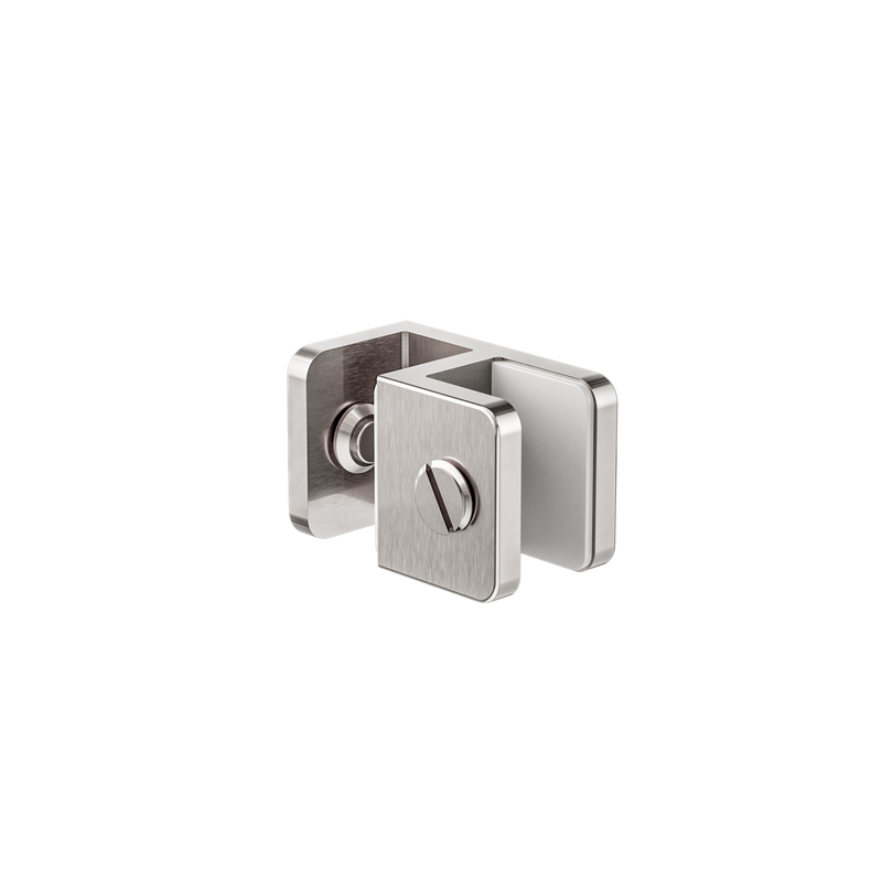 Over-Panel Glass To Glass Fitting 10mm Glass Brushed Nickel