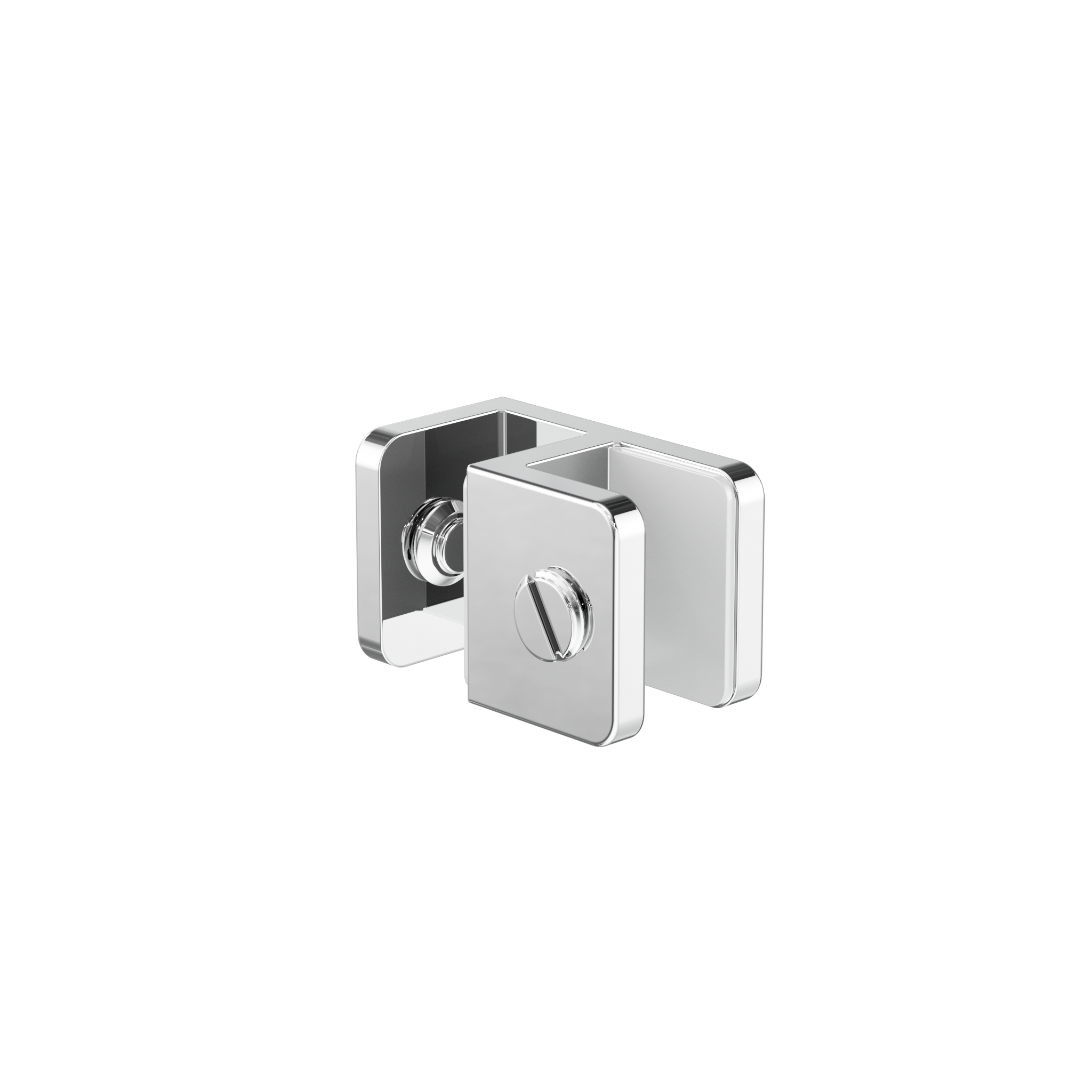 Over-Panel Glass To Glass Fitting 10mm Glass Chrome