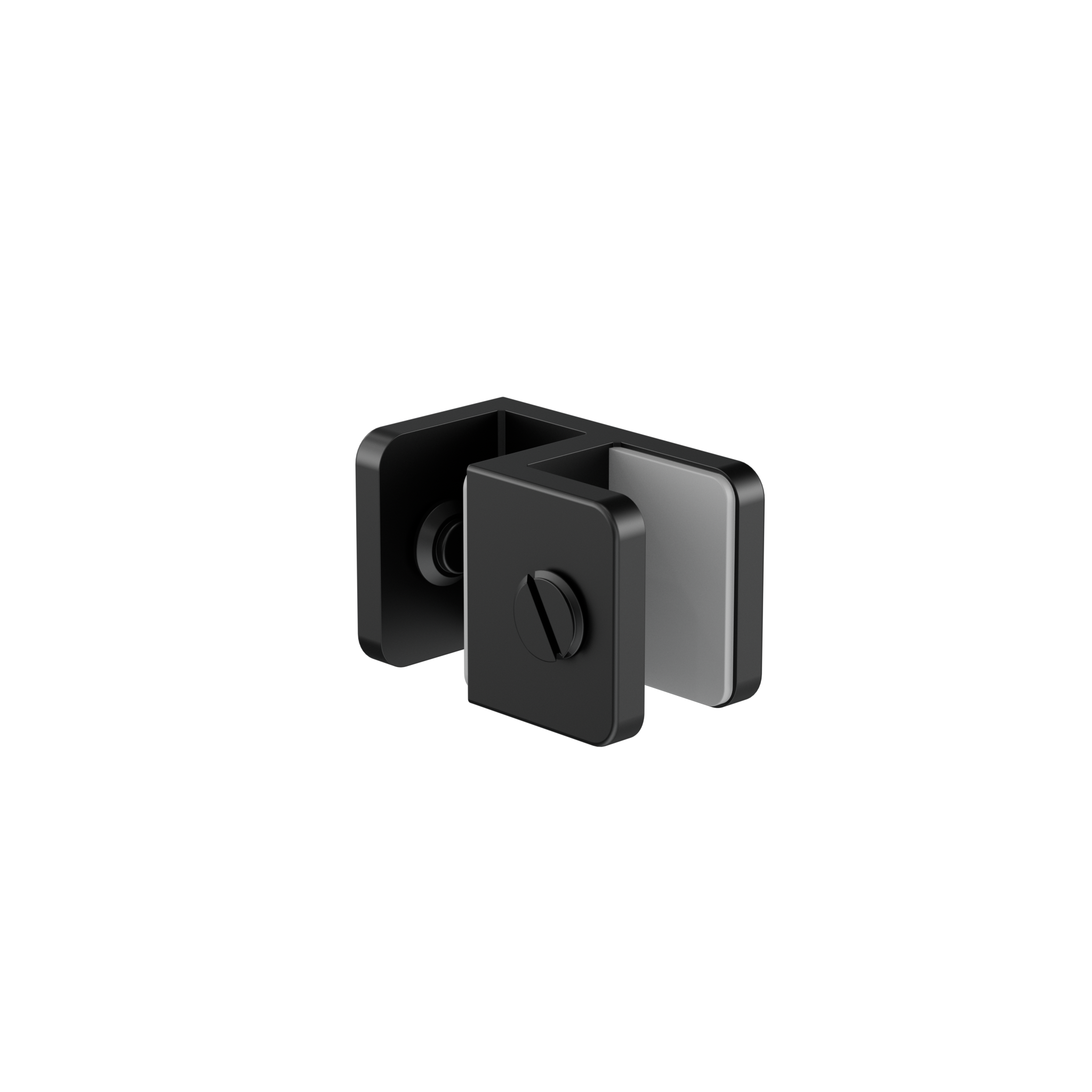 Over-Panel Glass To Glass Fitting 10mm Glass Matte Black