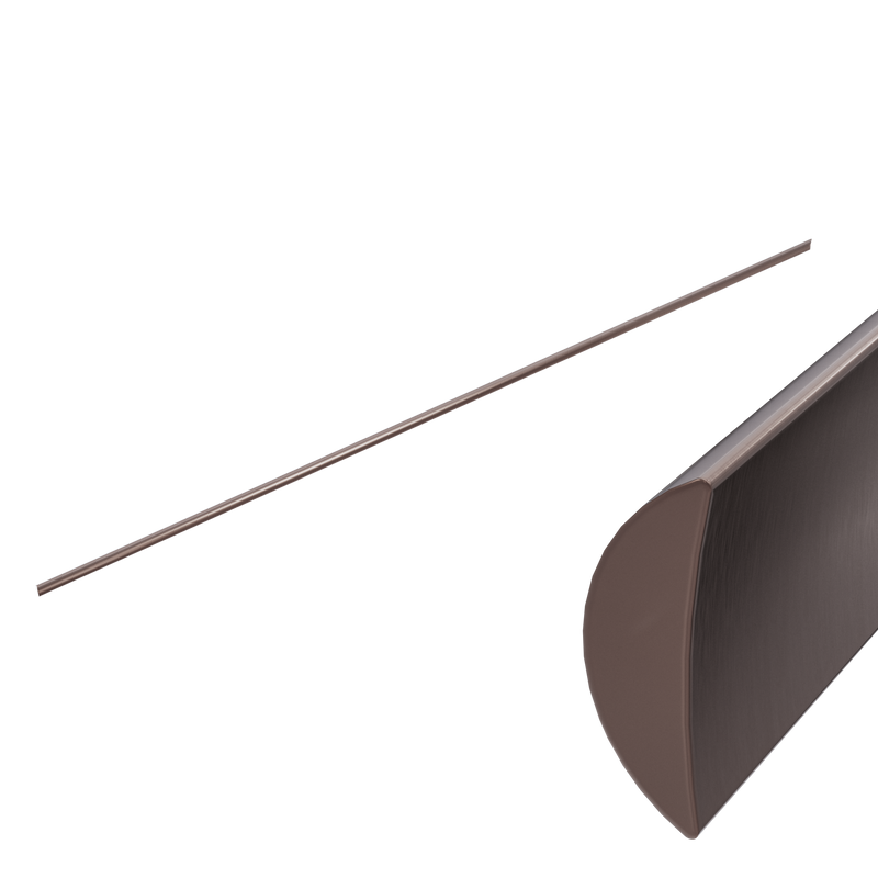 Half Round Water Seal Rail 750mm Brushed Bronze