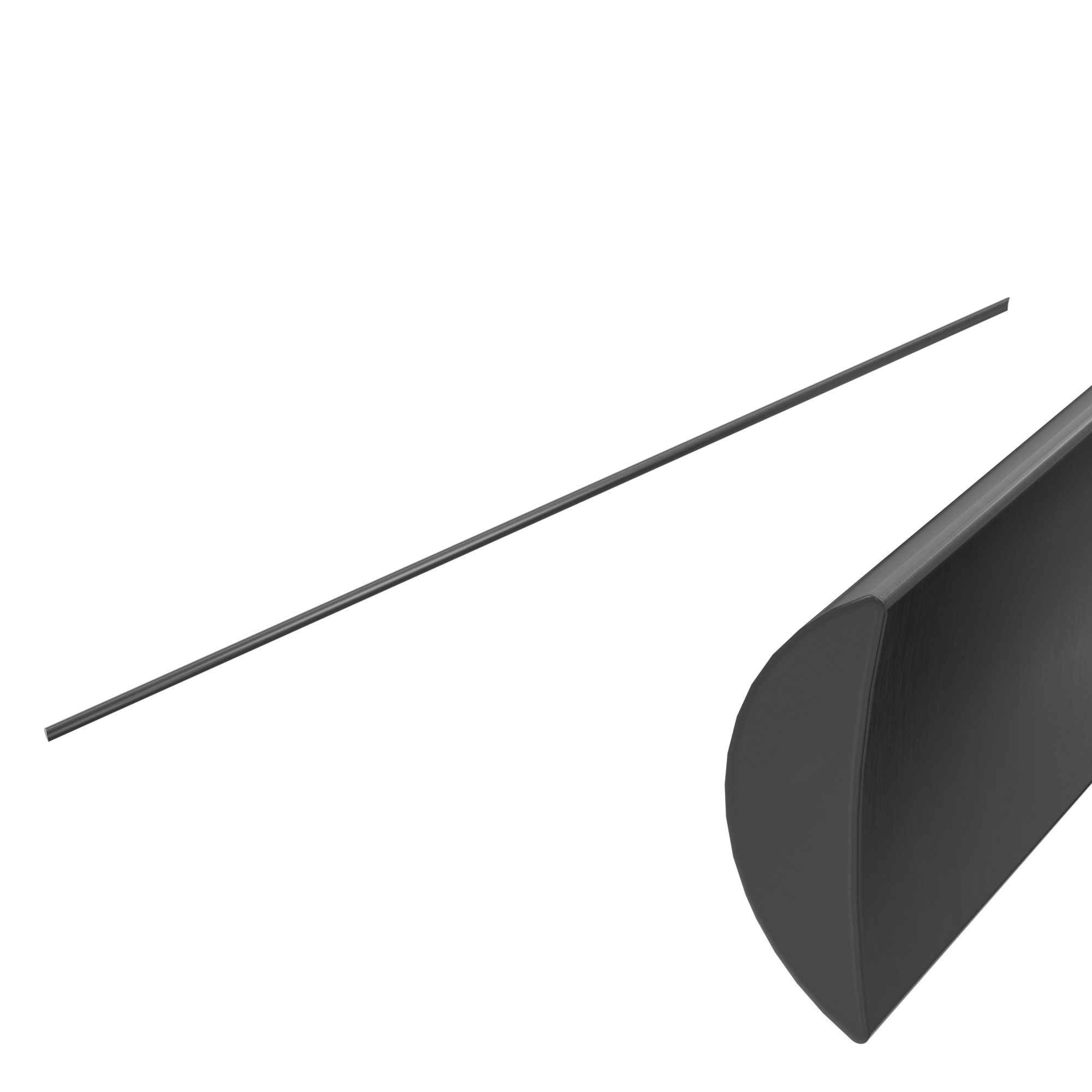 Half Round Water Seal Rail 750mm Gun Metal
