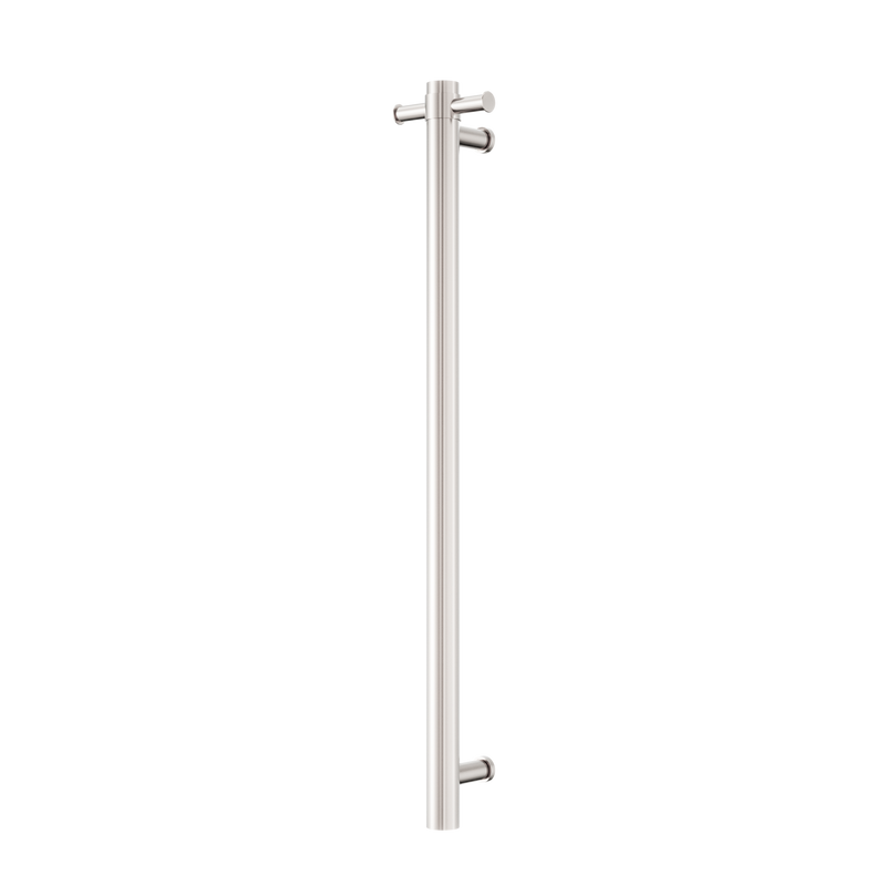 Mecca 240V Single Vertical Heated Towel Rail Brushed Nickel