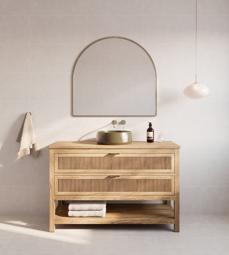 Elsie Freestanding Timber Vanity - With 20mm American Oak Benchtop